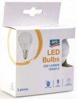 Лампа Aro LED шар холодный свет 3,2W, E14 2шт