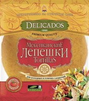Лепешки Delicados Tortillas мексиканские пшеничные томатные 6шт, 400гр
