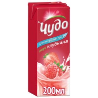 Коктейль Чудо молочное Клубника 2%, 200 гр