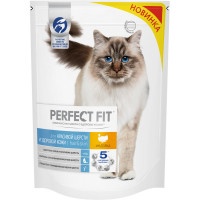 Корм для кошек Perfect Fit с индейкой для красивой шерсти и здоровой кожи 650г