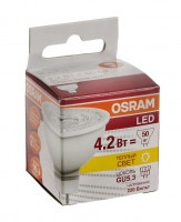 Лампа Osram LED светодиодная теплый свет 4,2W, MR16, GU5.3