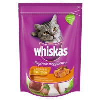 Сухой корм Whiskas для кошек подушечки, курица, утка, индейка, 800г