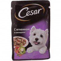 Корм для взрослых собак Cesar всех пород с ягненком и овощами 85г