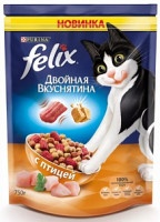 Сухой корм для кошек Felix двойная вкуснятина с птицей 300г