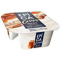 Йогурт Еpica Crispy с карамелью и смесь из семян подсолнечника и орехов в карамели 10,2%, 140г