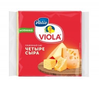 Сыр плавленый Viola 60% 4 сыра слайсы без заменителя молочного жира 140г