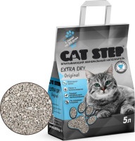 Наполнитель Cat Step дкошачьих туалетов Extra Dry Original впитывающий минеральн 5л