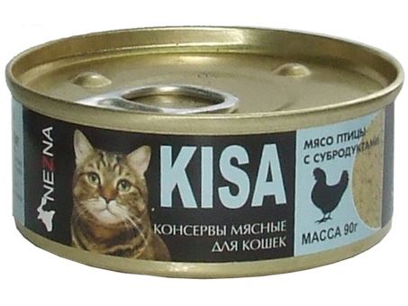 Влажный корм для кошек Kisa Со вкусом птицы и субпродуктов 90г