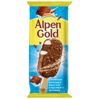 Мороженое Alpen Gold эскимо с молочным шоколадом и хрустящими кусочками 100мл
