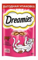 Лакомство Dreamies для кошек подушечки с говядиной 140г