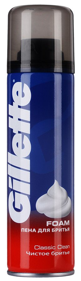 Пена для бритья Gillette Classic Clean Чистое бр��тье, 200 мл – купить вЕкатеринбурге с доставкой. Цена 311 ₽ в интернет-магазине МегаМаркет