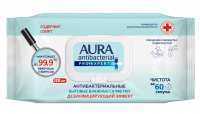 Cалфетки Aura Proexpert влажные антибактериальные 120шт, 17 х 15см