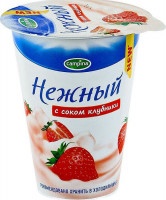 Продукт йогуртный Campina Нежный с соком клубники 1,2%, 320 гр