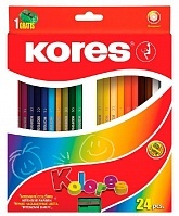 Карандаши Kores цветные трехгранные 24 цвета
