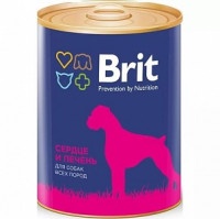 Консервированный корм для взрослых собак всех пород Brit Heart&Liver сердце и печень 850г