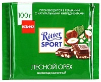 Шоколад Ritter Sport молочный "Лесной орех" 100г