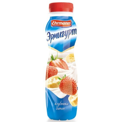 Йогурт питьевой Ehrmann Эрмигурт клубника-банан 1,2% 420г