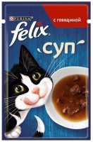 Влажный корм для кошек Felix Суп со вкусом говядины 48г