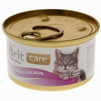 Консервированный корм для кошек Brit Care Cat Tuna & Salmon тунец лосось 80г