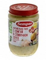 Пюре Semper картофель с семгой в сливочном соусе с 12 месяцев, 190г