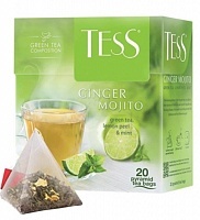 Чай Tess Ginger Mojito зеленый с ароматом мяты и лайма 20х1,8г