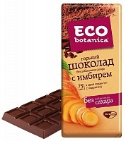 Шоколад Eco botanica Горький с Имбирем, 90г