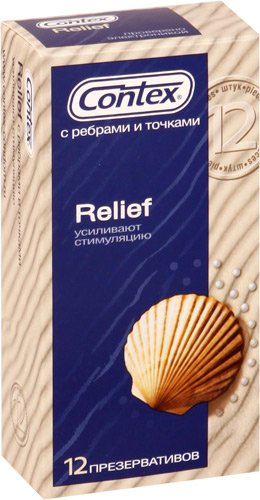 Презервативы Contex Relief с ребрами и точками для усиления стимуляции 12 шт