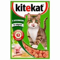 Влажный корм для кошек Kitekat с кроликом в соусе 85г
