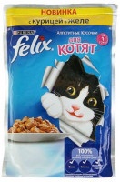 Влажный корм для котят Felix аппетитные кусочки с курицей в желе 85г