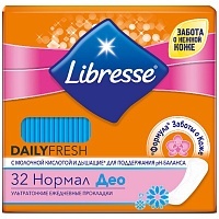 Ежедневные прокладки Libresse Dailyfresh Normal Deo, 32 шт.