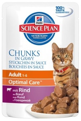 Влажный корм для кошек Hill's Science Plan Adult с говядиной в соусе 85г