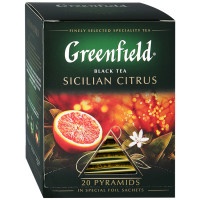 Чай Greenfield Sicilian Citrus черный в пирамидках с ароматом апельсина и шиповника 20 пак.х1,8г