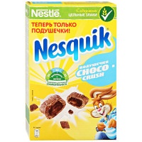 Подушечки Nesquik ChocoCrush злаковые с шоколадной начинкой, 220г