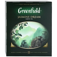 Чай Greenfield Jasmine Dream зеленый китайский крупнолистный с ароматом жасмина 100пак*2г