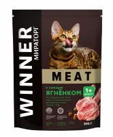 Корм сухой Winner Meat для кошек от 1 года с сочным ягненком, 300г