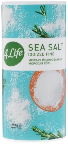 Соль 4Life морская йодированная мелкая 250г
