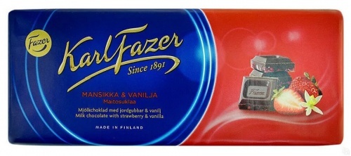 Шоколад Karl Fazer с клубникой и ванилью 190г