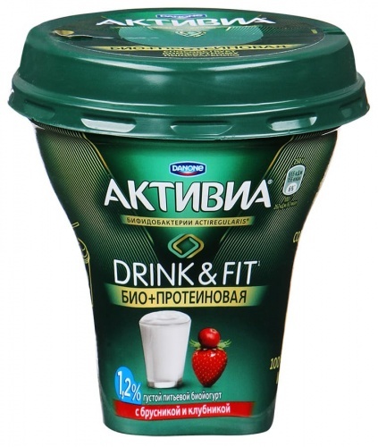 Йогурт питьевой Активия брусника-клубника 1,2%, 250 гр