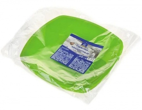 Тарелка Horeca Select одноразовая пластиковая зеленая, 23 см, 6 шт