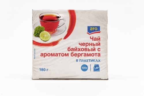Чай Aro черный байховый с ароматом бергамота 100*1,8г