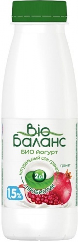 Биойогурт питьевой Bio Баланс Гранат 1,5%, 330 гр