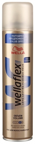 Лак для волос WELLAFLEX длительная поддержка объема, экстрасильная фиксация, 400мл