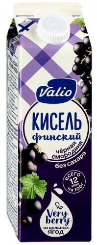 Кисель Valio Финский из черной смородины без сахара 950г