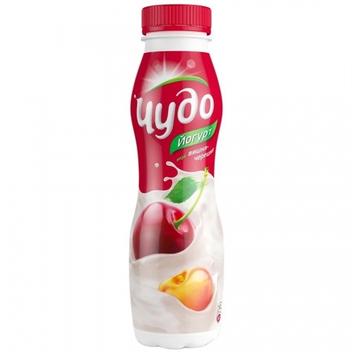 Йогурт питьевой Чудо со вкусом Вишня-черешня 2,4%, 270 гр