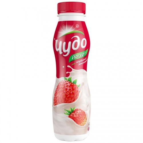 Йогурт питьевой Чудо со вкусом Клубника-земляника 2,4%, 270 гр