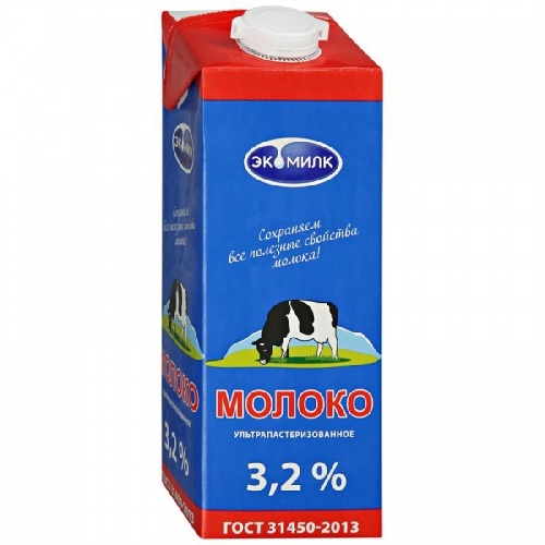 Молоко Экомилк 3,2% ультрапастеризованное 950г