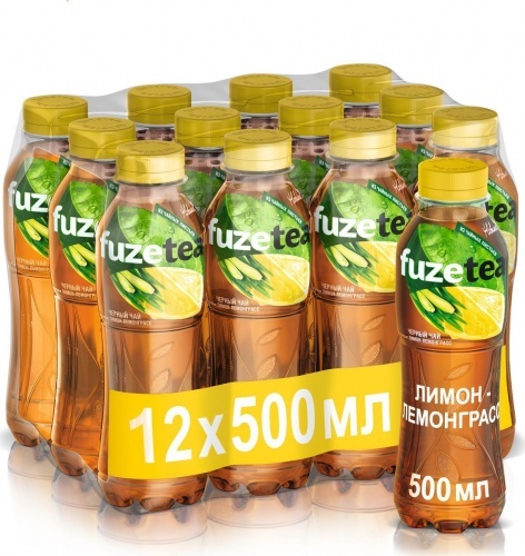 Чай холодный Fuze лимон-лемонграсс 0,5л упаковка 12шт