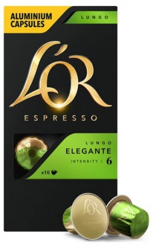 Кофе L'or Espresso Lungo Elegante жареный, в капсулах, 10 капсул