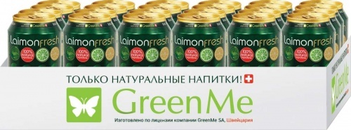 Газированный напиток Laimon Fresh "Лайм-Лимон-Мята", жестяная банка 330 мл, упаковка 12 шт.