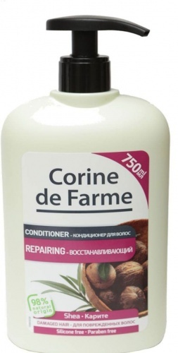 Бальзам-ополаскиватель Corine De Farme оздоравливающий с маслом Карите, 750 мл